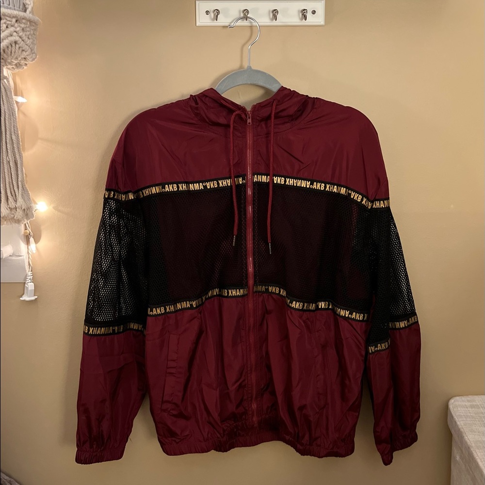 SHEIN red and black nylon jacket size L